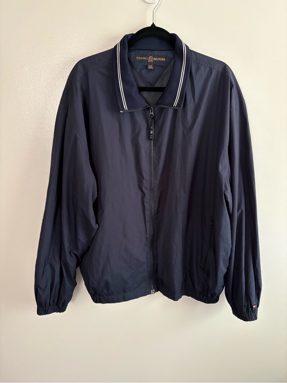 Tommy Hilfiger Vintage Golf Navy Full-Zip Windbreaker Jacket Size XL